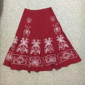 Flare skirt with floral hem